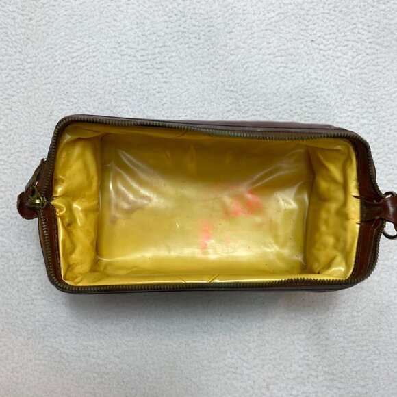 VINTAGE Utili-Kit Leather Bag Mens Brown Leather Travel Case 12" - Picture 7 of 11